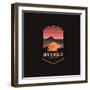 Emblem Patch Vector Illustration of Death Valley National Park on Dark Background-DOMSTOCK-Framed Photographic Print