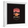 Emblem Patch Vector Illustration of Death Valley National Park on Dark Background-DOMSTOCK-Framed Photographic Print