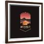 Emblem Patch Vector Illustration of Death Valley National Park on Dark Background-DOMSTOCK-Framed Photographic Print