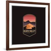 Emblem Patch Vector Illustration of Death Valley National Park on Dark Background-DOMSTOCK-Framed Photographic Print