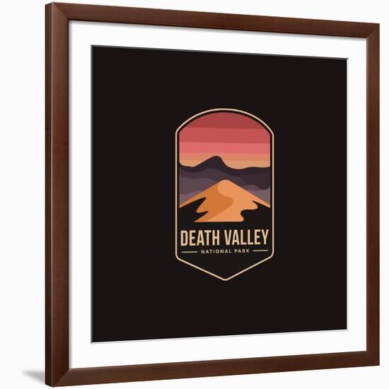 Emblem Patch Vector Illustration of Death Valley National Park on Dark Background-DOMSTOCK-Framed Photographic Print