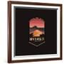 Emblem Patch Vector Illustration of Death Valley National Park on Dark Background-DOMSTOCK-Framed Photographic Print