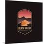 Emblem Patch Vector Illustration of Death Valley National Park on Dark Background-DOMSTOCK-Mounted Photographic Print