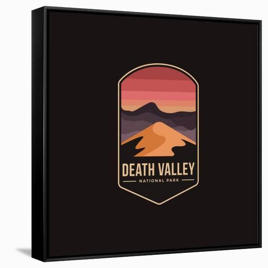 Emblem Patch Vector Illustration of Death Valley National Park on Dark Background-DOMSTOCK-Framed Stretched Canvas