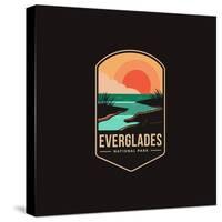 Emblem Patch Vector Illustration of Everglades National Park on Dark Background-DOMSTOCK-Stretched Canvas