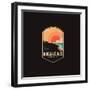 Emblem Patch Vector Illustration of Indiana Dunes National Park on Dark Background-DOMSTOCK-Framed Photographic Print