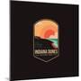 Emblem Patch Vector Illustration of Indiana Dunes National Park on Dark Background-DOMSTOCK-Mounted Photographic Print