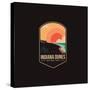 Emblem Patch Vector Illustration of Indiana Dunes National Park on Dark Background-DOMSTOCK-Stretched Canvas