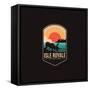 Emblem Patch Vector Illustration of Isle Royale National Park on Dark Background-DOMSTOCK-Framed Stretched Canvas