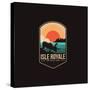 Emblem Patch Vector Illustration of Isle Royale National Park on Dark Background-DOMSTOCK-Stretched Canvas