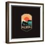 Emblem Patch Vector Illustration of Isle Royale National Park on Dark Background-DOMSTOCK-Framed Photographic Print