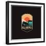 Emblem Patch Vector Illustration of Isle Royale National Park on Dark Background-DOMSTOCK-Framed Photographic Print