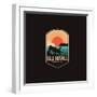 Emblem Patch Vector Illustration of Isle Royale National Park on Dark Background-DOMSTOCK-Framed Photographic Print