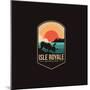 Emblem Patch Vector Illustration of Isle Royale National Park on Dark Background-DOMSTOCK-Mounted Photographic Print