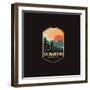 Emblem Patch Vector Illustration of Shenandoah National Park on Dark Background-DOMSTOCK-Framed Photographic Print