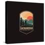 Emblem Patch Vector Illustration of Shenandoah National Park on Dark Background-DOMSTOCK-Stretched Canvas