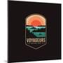 Emblem Patch Vector Illustration of Voyageurs National Park on Dark Background-DOMSTOCK-Mounted Photographic Print