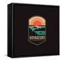 Emblem Patch Vector Illustration of Voyageurs National Park on Dark Background-DOMSTOCK-Framed Stretched Canvas