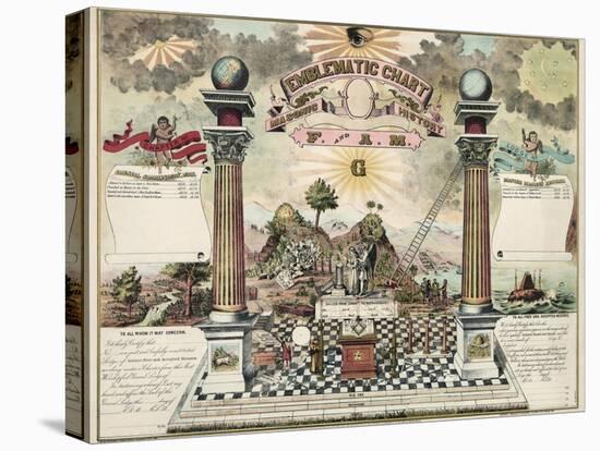 Emblematic Chart and Masonic History of Free and Accepted Masons-null-Stretched Canvas