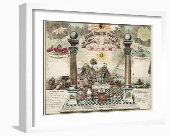 Emblematic Chart and Masonic History of Free and Accepted Masons-null-Framed Giclee Print