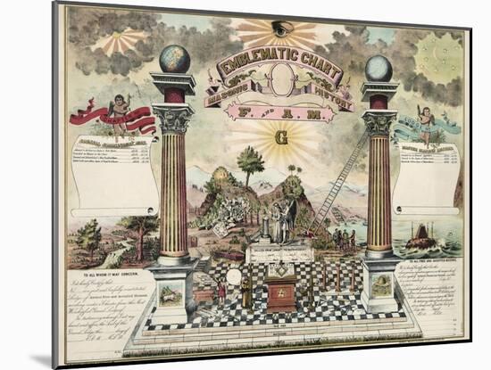 Emblematic Chart and Masonic History of Free and Accepted Masons-null-Mounted Giclee Print