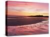 Embleton Bay at Sunrise, Low Tide, with Dunstanburgh Castle in Distance, Northumberland, England-Lee Frost-Stretched Canvas