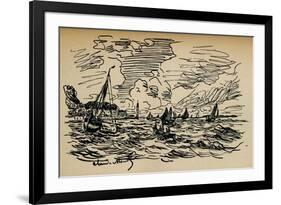 Embouchure De La Seine a Honfleur, C1865-Claude Monet-Framed Giclee Print