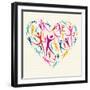 Embrace Diversity Heart-cienpies-Framed Art Print