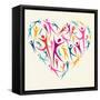 Embrace Diversity Heart-cienpies-Framed Stretched Canvas
