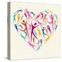 Embrace Diversity Heart-cienpies-Stretched Canvas