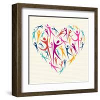 Embrace Diversity Heart-cienpies-Framed Art Print