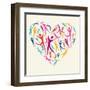 Embrace Diversity Heart-cienpies-Framed Art Print