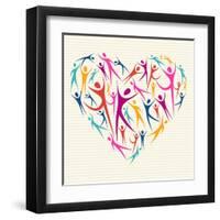 Embrace Diversity Heart-cienpies-Framed Art Print