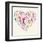 Embrace Diversity Heart-cienpies-Framed Art Print