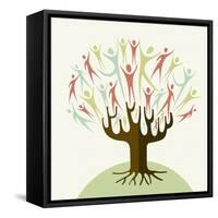 Embrace Diversity Tree-cienpies-Framed Stretched Canvas