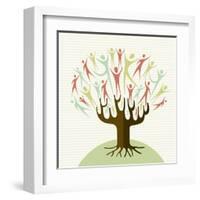 Embrace Diversity Tree-cienpies-Framed Art Print