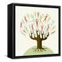 Embrace Diversity Tree-cienpies-Framed Stretched Canvas