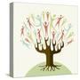 Embrace Diversity Tree-cienpies-Stretched Canvas