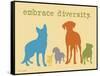 Embrace Diversity-Dog is Good-Framed Stretched Canvas