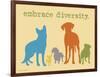 Embrace Diversity-Dog is Good-Framed Art Print