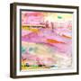Embracing, 2020, (mixed media on canvas)-Angie Kenber-Framed Giclee Print