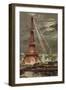 Embrasement de la Tour Eiffel pendant l'Exposition Universelle de 1889-Georges Garen-Framed Premium Giclee Print