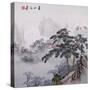 Embroidered and Painted Chinese Landscape 20th Century-null-Stretched Canvas