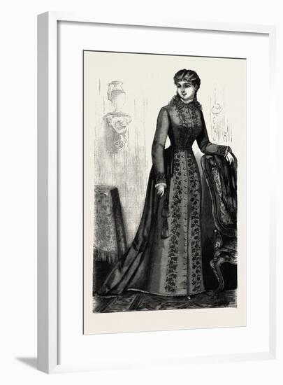 Embroidered Morning Robe, Fashion, 1882-null-Framed Giclee Print