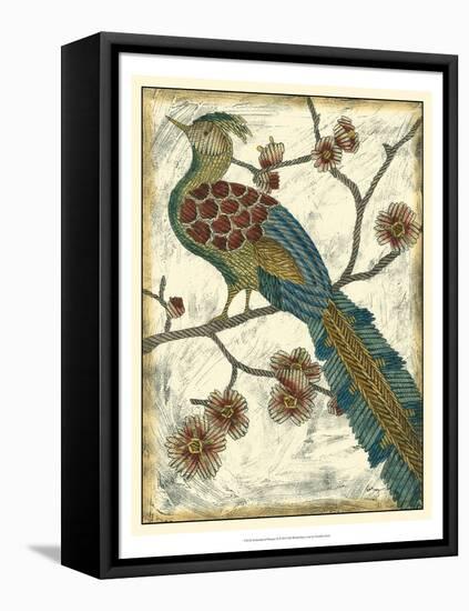 Embroidered Pheasant II-Chariklia Zarris-Framed Stretched Canvas