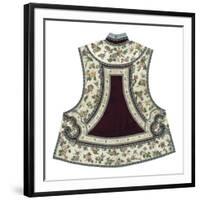 Embroidered Silk, Floral Tabbard, Back-Oriental School -Framed Premium Giclee Print