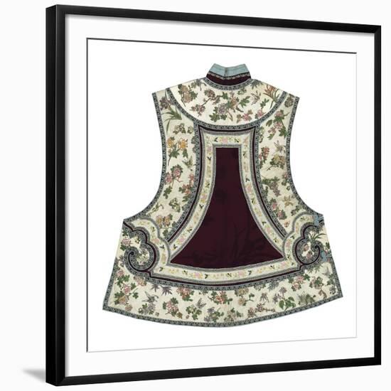 Embroidered Silk, Floral Tabbard, Back-Oriental School -Framed Premium Giclee Print