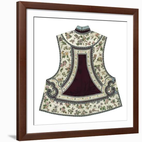 Embroidered Silk, Floral Tabbard, Back-Oriental School -Framed Premium Giclee Print