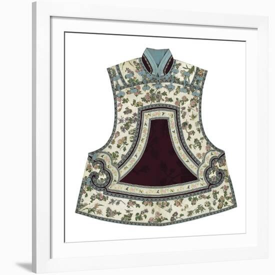 Embroidered Silk, Floral Tabbard, Front-Oriental School -Framed Premium Giclee Print