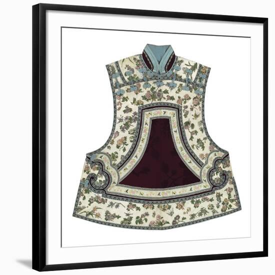 Embroidered Silk, Floral Tabbard, Front-Oriental School -Framed Premium Giclee Print